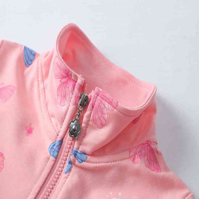 Dívčí mikina na zip s motýly Kugo SM3537 meruňková